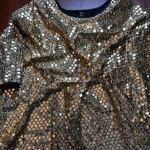 Vintage Risa Ann Gold Sequin Top 24 NWT
